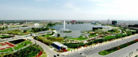 淮安国家园林城市图为钵池山公园鸟瞰
