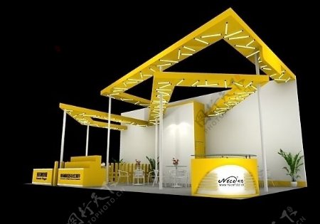 黄色展台3dmax模型设计