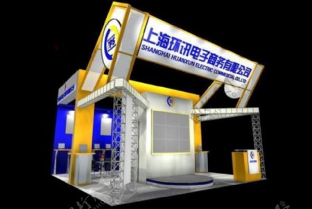 上海环讯公司展厅效果图3D模型
