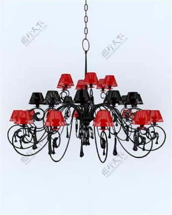 红色灯杯吊灯家居家具装饰素材