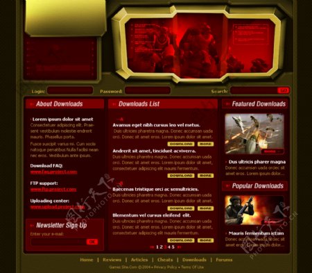刀锋战士游戏网页模板
