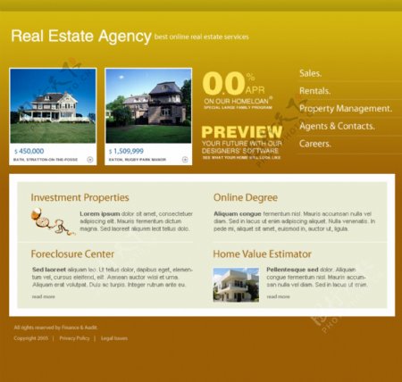 房地产中介代理机构网页模板