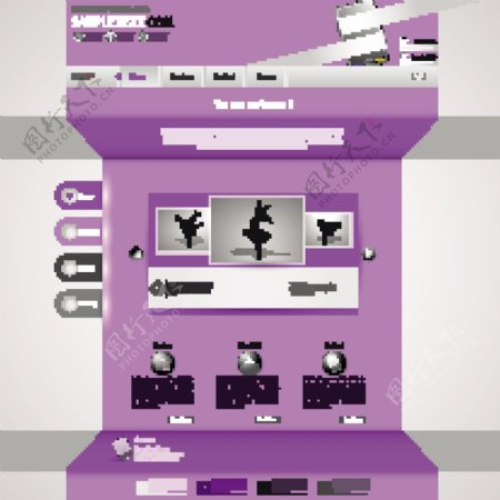 紫式的商业网站创意模板矢量05