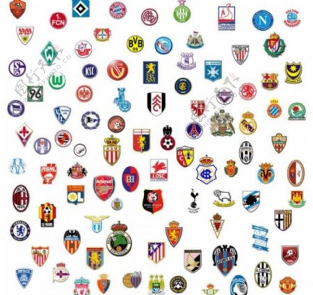 欧洲部分足球俱乐部队徽图标部分图标未分层图片