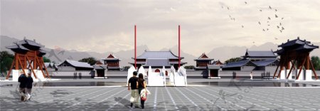 梵净山佛教文化苑山门设计效果图图片