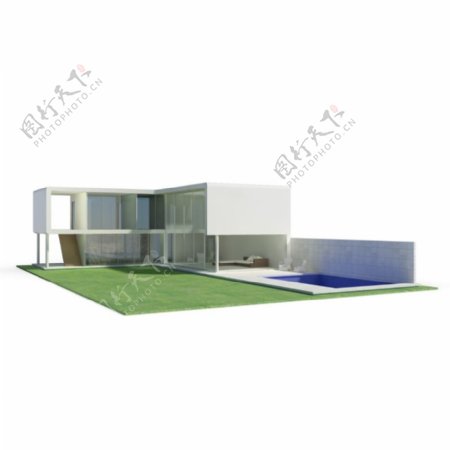 别墅房子建筑物3D模型2