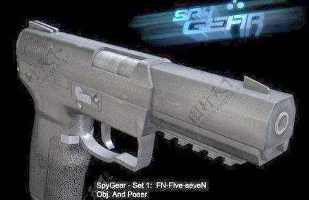 SpyGearSet1FN57pistolposerobj3DModels