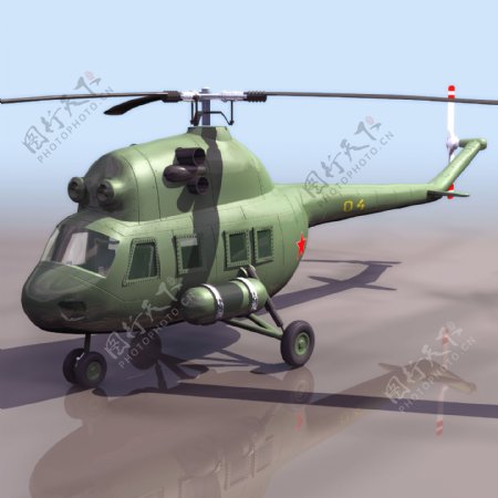米尔02直升机模型带贴图