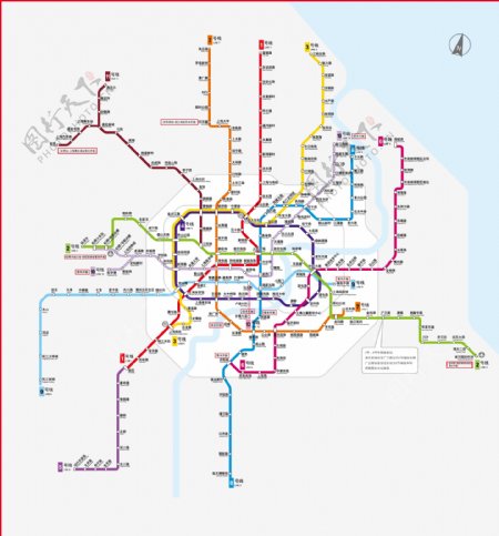 2010年上海市地铁运营线路图