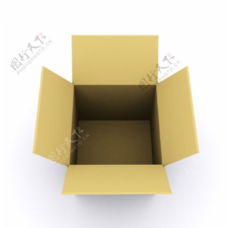 3D空白盒子纸箱高清图片