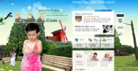 韩国儿童玩耍园地网页模板