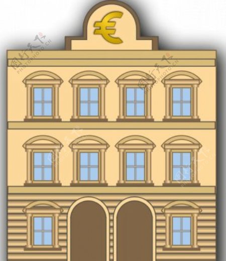 银行大楼的插图