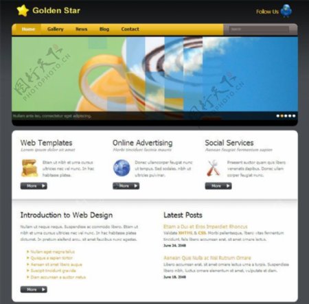 金色企业CSS网页模板