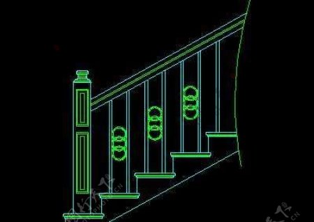 木楼梯铁艺楼梯旋转楼梯现代式楼梯楼梯扶手CAD图块22