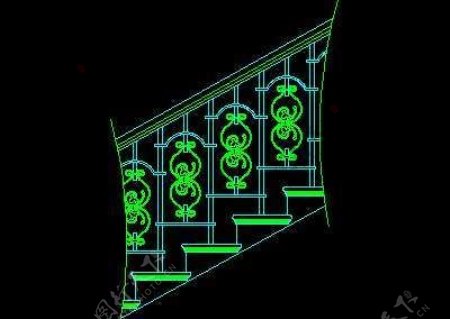 木楼梯铁艺楼梯旋转楼梯现代式楼梯楼梯扶手CAD图块26