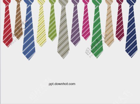 创意彩色商务领带PPT模板