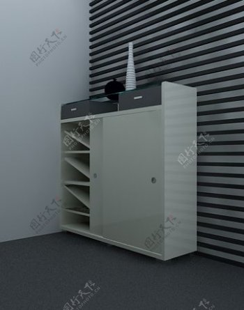 鞋柜3d模型家具图片8