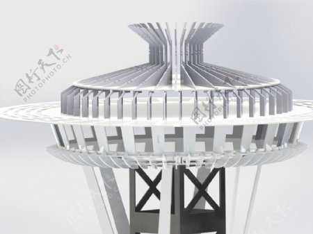 西雅图的太空针板拼图3D拼图metalcraftdesign