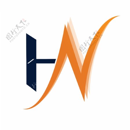 公司logo字母hn简约图片