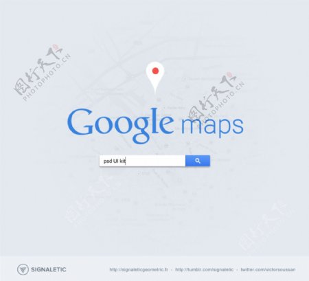 Google地图UI界面psd