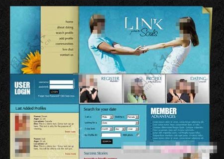 浪漫婚恋交友类型网页CSS模板