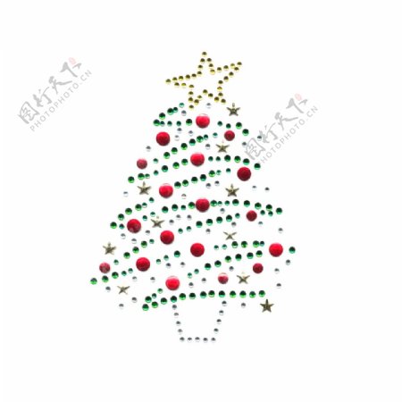 烫钻节日元素圣诞节圣诞树几何免费素材