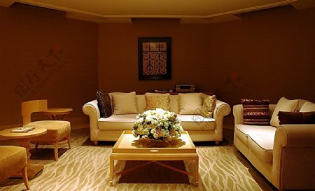 高清家居室内装饰客厅沙发休息区图片
