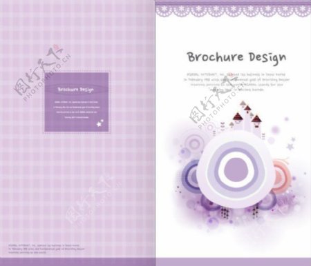 时尚紫色欧美版式花纹矢量素材