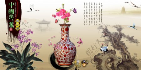 校园文化企业文化宣传稿中国印象红纹青花瓷