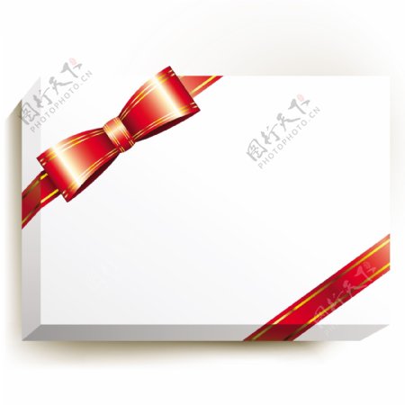 红色蝴蝶结白色包装盒EPS下载