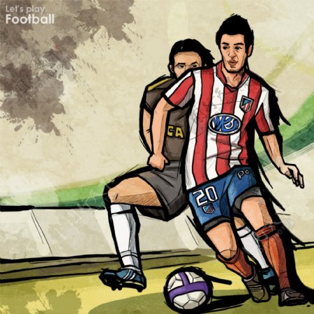 漫画足球体育比赛图片