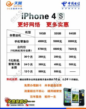 电信版iphone4s海报图片