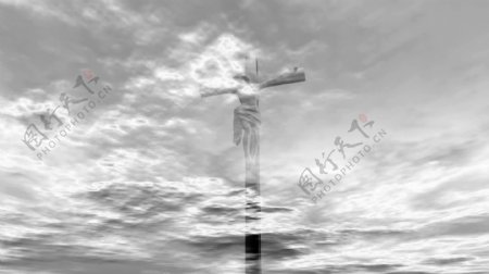 空中漫步通过耶稣的十字架运动背景视频免费下载