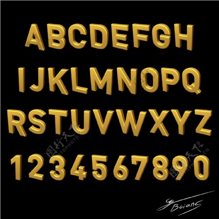 字母立体字母3d数字金色数字图片