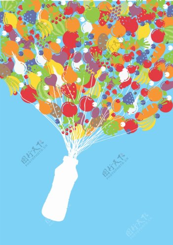 水果热气球图片