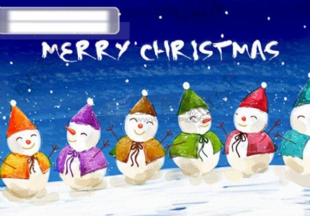 圣诞节新年MerryChirstmas可爱雪人psd素材