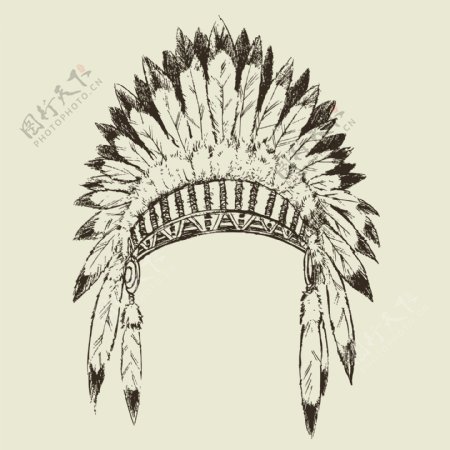 印第安部落领袖的帽子矢量素材