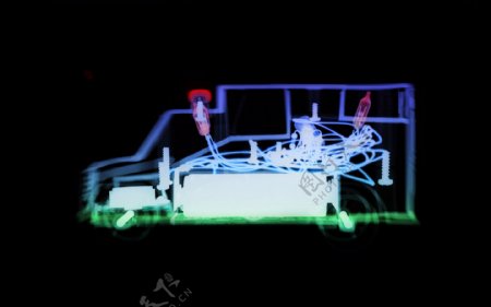 玩具车的x光透视图片