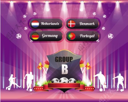 2012欧洲杯的杯B组免费矢量