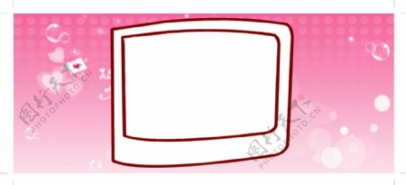 粉色电视机相框图片