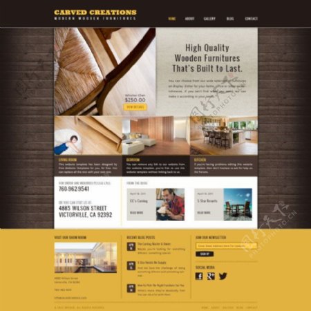 室内设计网站PSD网页模板