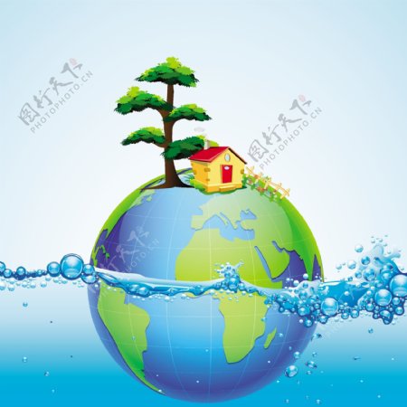 水中生态地球图片