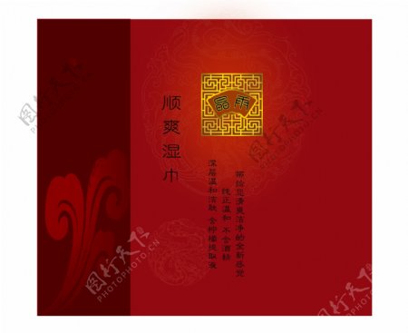 红色调中国风包装盒