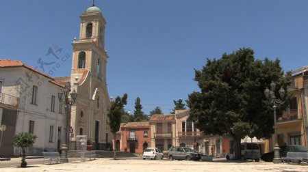西西里岛的教堂和广场埃特纳火山斜坡股票视频视频免费下载