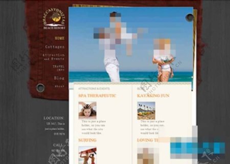 个性牛仔布纹旅游网站模板