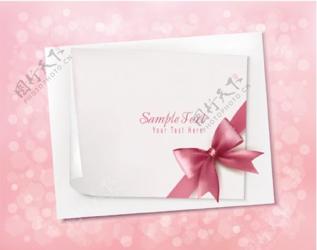 粉红蝴蝶卡片背景矢量素材