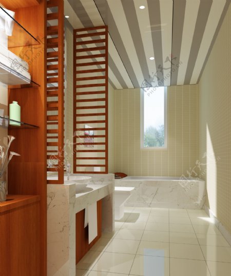 现代风格家装设计卫生间效果图图片