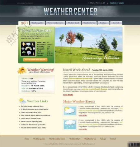 气象服务中心网页模板