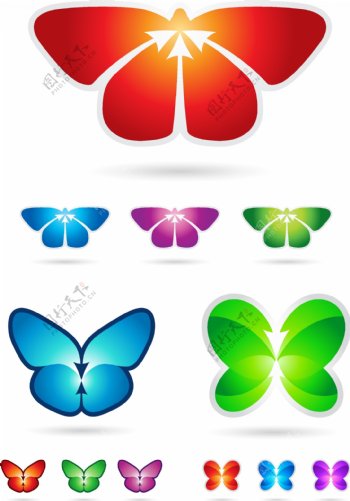 炫彩蝴蝶设计背景图