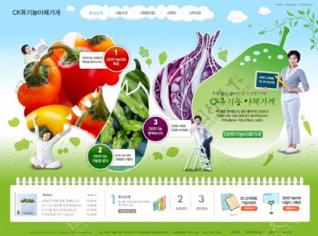 清新绿色蔬菜网页psd模板